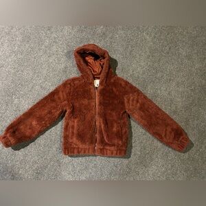 Full Tilt Cozy Brown Faux Fur Hooded Jacket XS